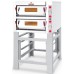 Forno Pizzeria 6+6 Pizze a 2 Camere Elettrico, Piano in Refrattario con Frontale Inox